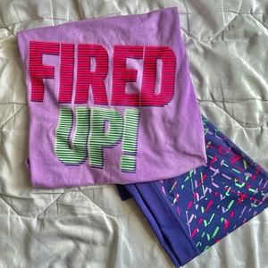 Girls Purple Leggings Set